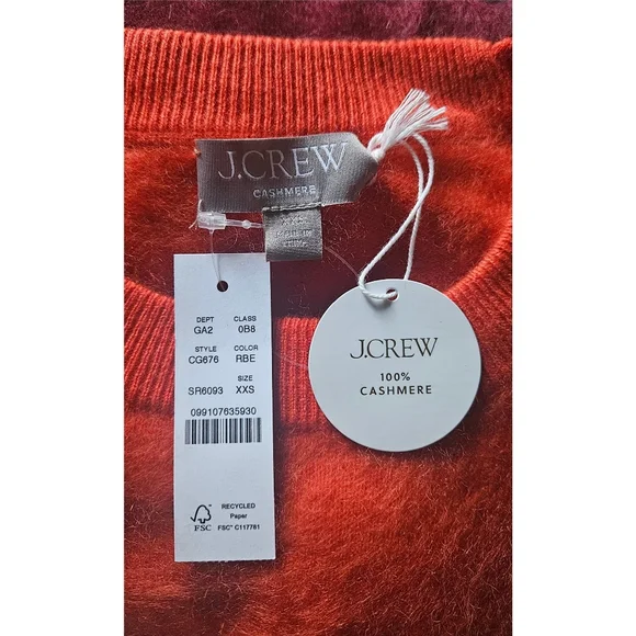 J.Crew Dip-Dyed Brushed Cashmere Crewneck Sweater - Picture 11 of 12